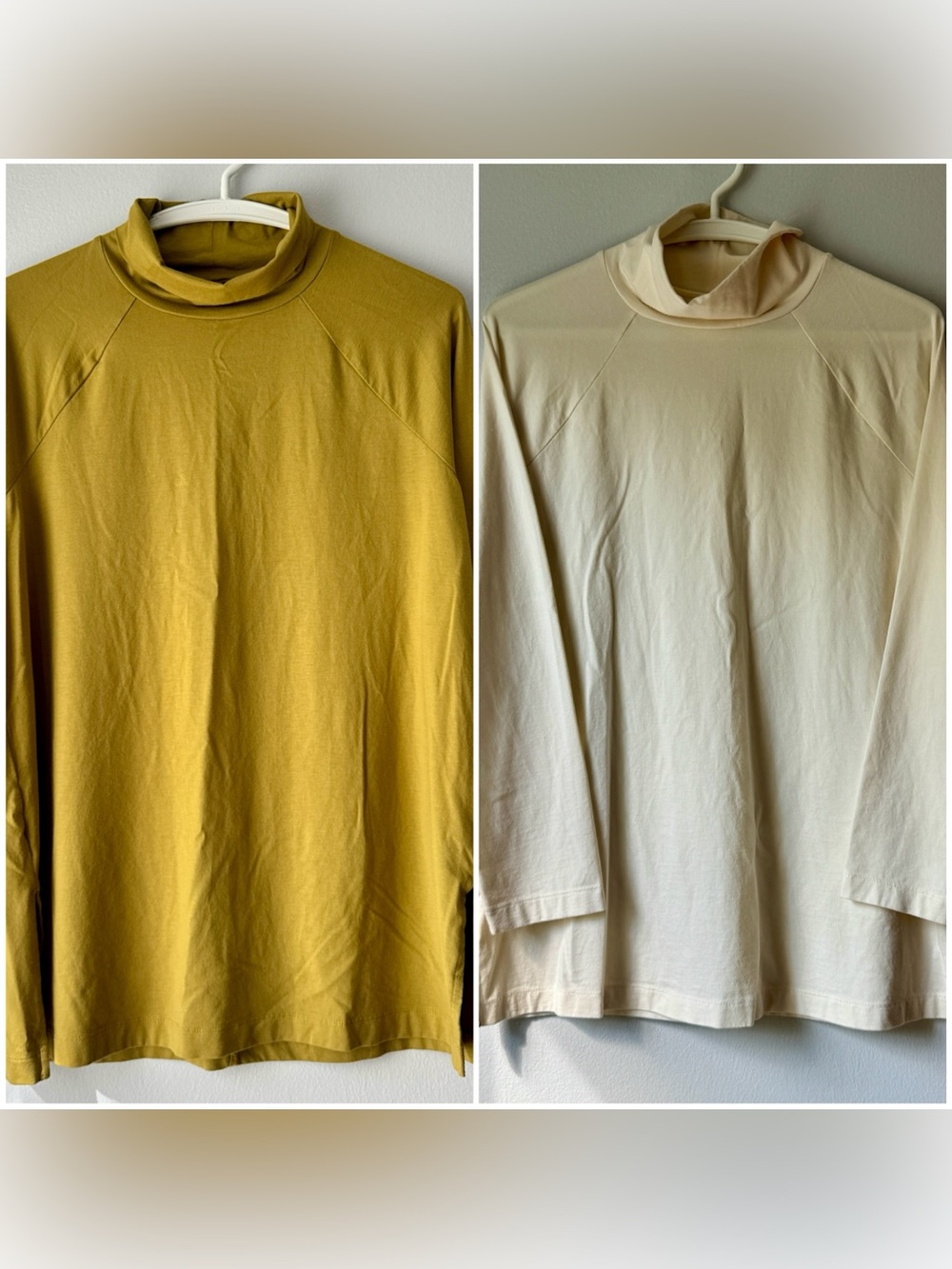 J. Jill Women’s Luxe Supima Turtleneck Tunic 2-Pack Size M (Cream & Gold)